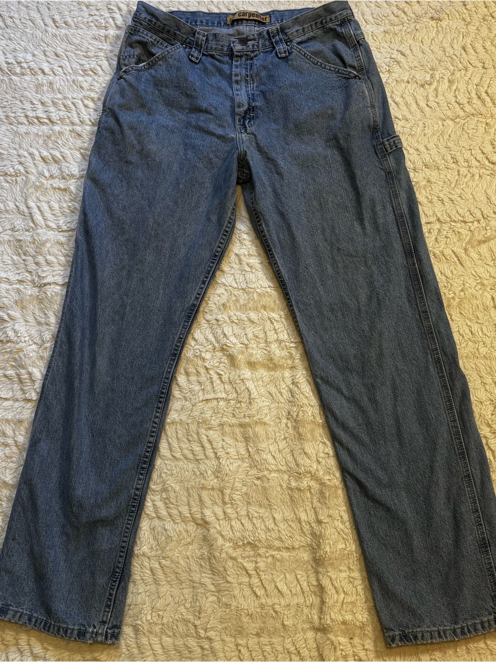 VTG Lee Dungarees Carpenter Jeans 33x32 Baggy Workwear Skater Grunge Y2K Denim